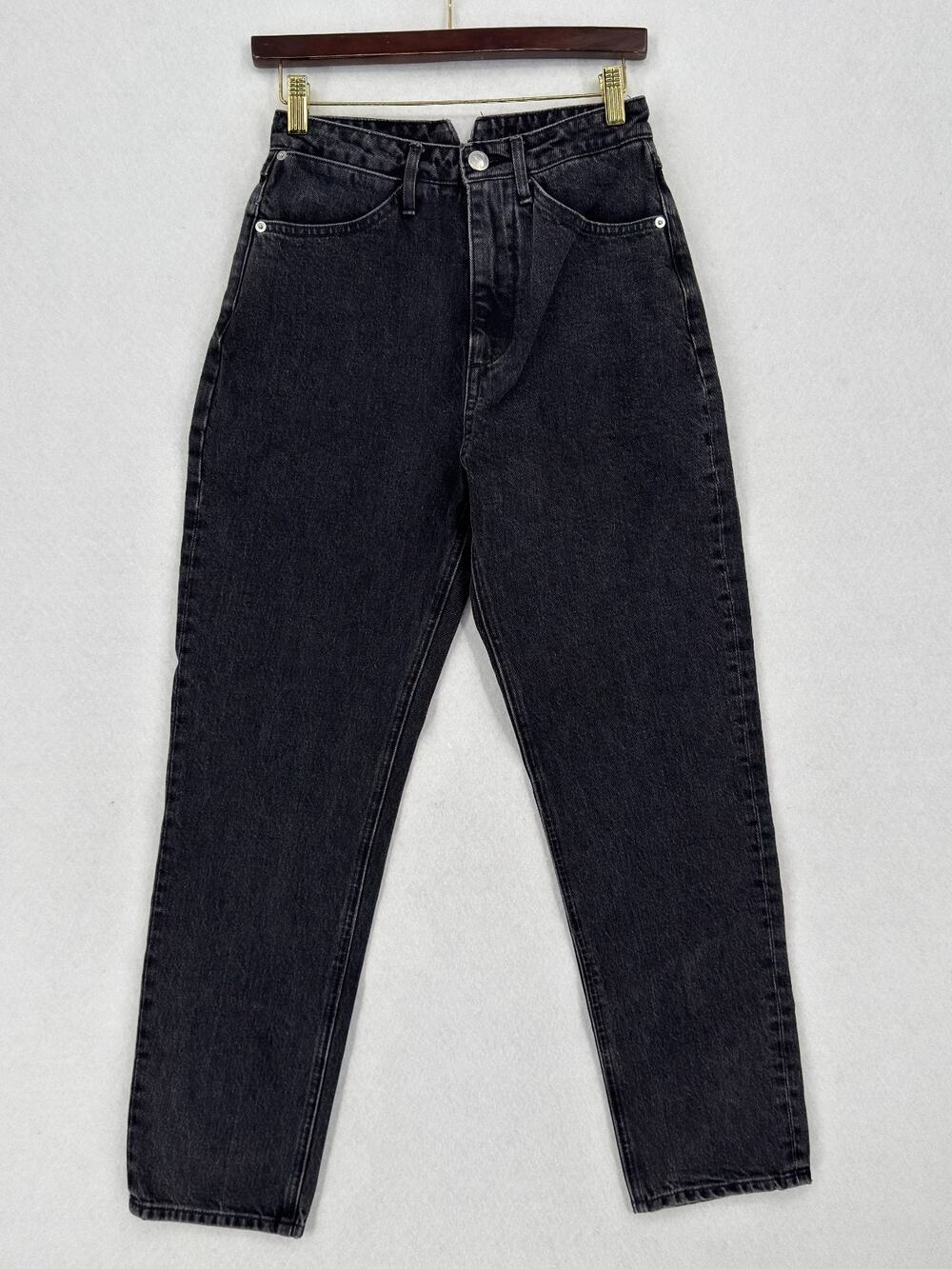 ⁠SPRWMN Simone Faded Black Denim Cotton Tapered Straight Leg Jeans NEW